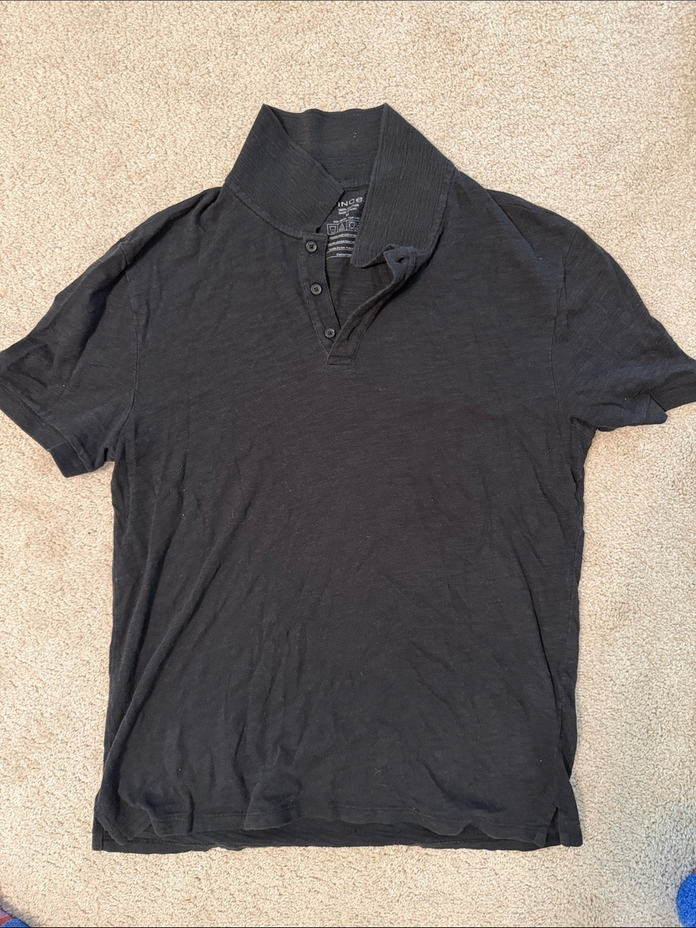 Vince Men's Black Short-Sleeve Polo M